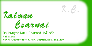 kalman csarnai business card