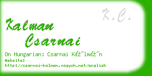 kalman csarnai business card